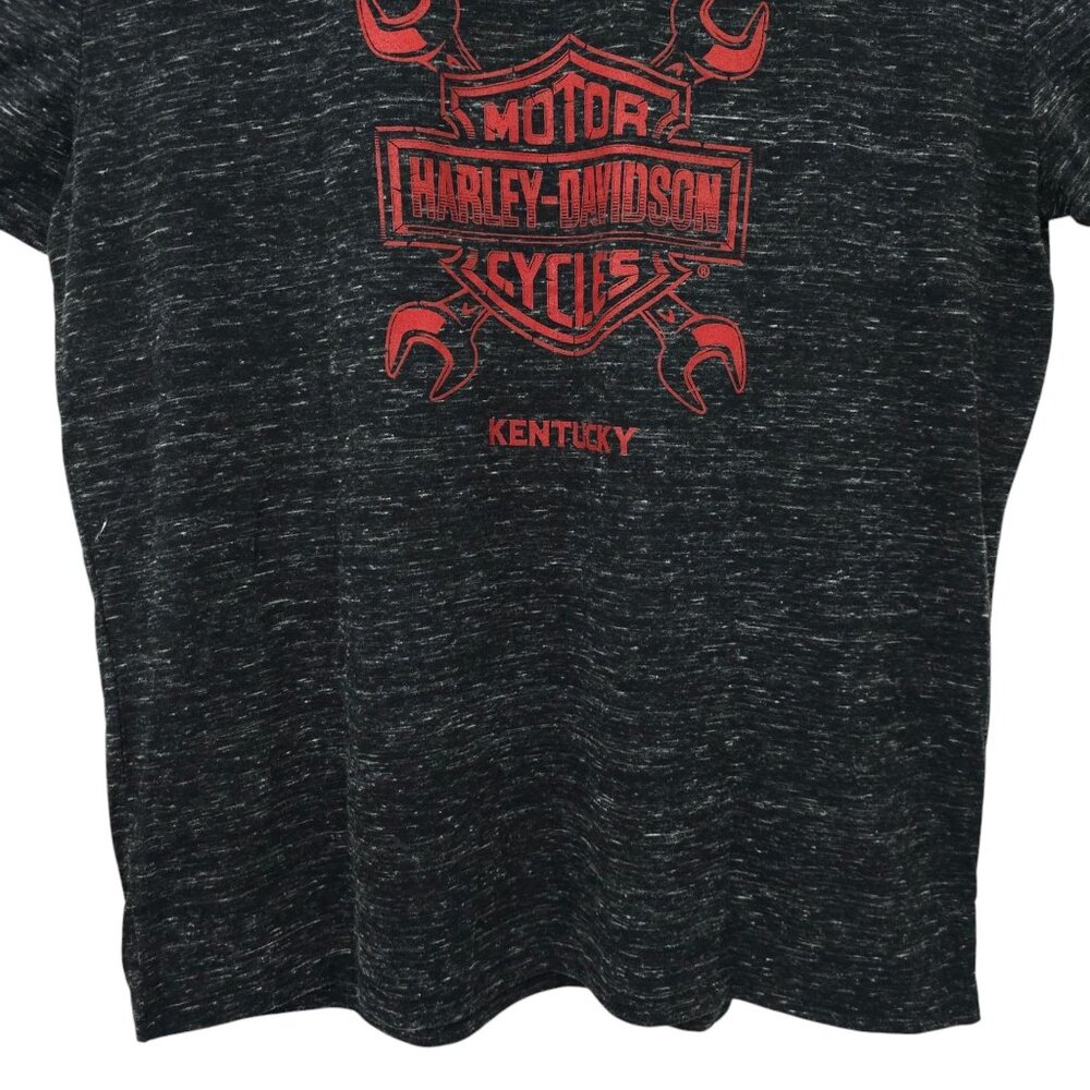 Harley Davidson T Shirt Mens XL Double Sided 2019 Skeleton Biker Bowling Green - Picture 15 of 16